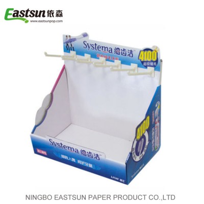 Shopping Advertising Paper Countertop Display Paper Hook Counter Box