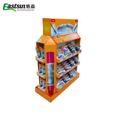 Half pallet color pen display with shelves for retail shop